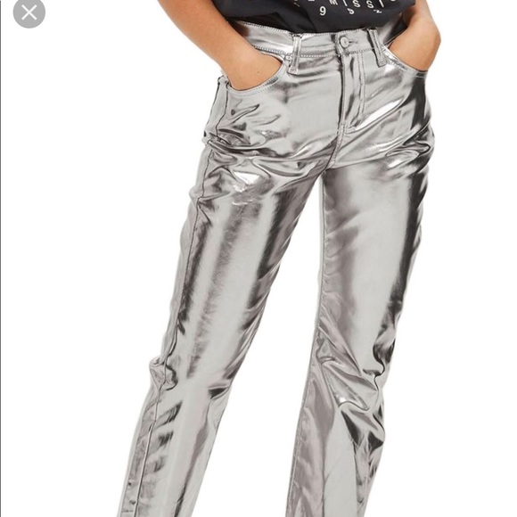 topshop metallic jeans